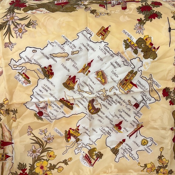 Vintage Map Print Scarf - Picture 4 of 11